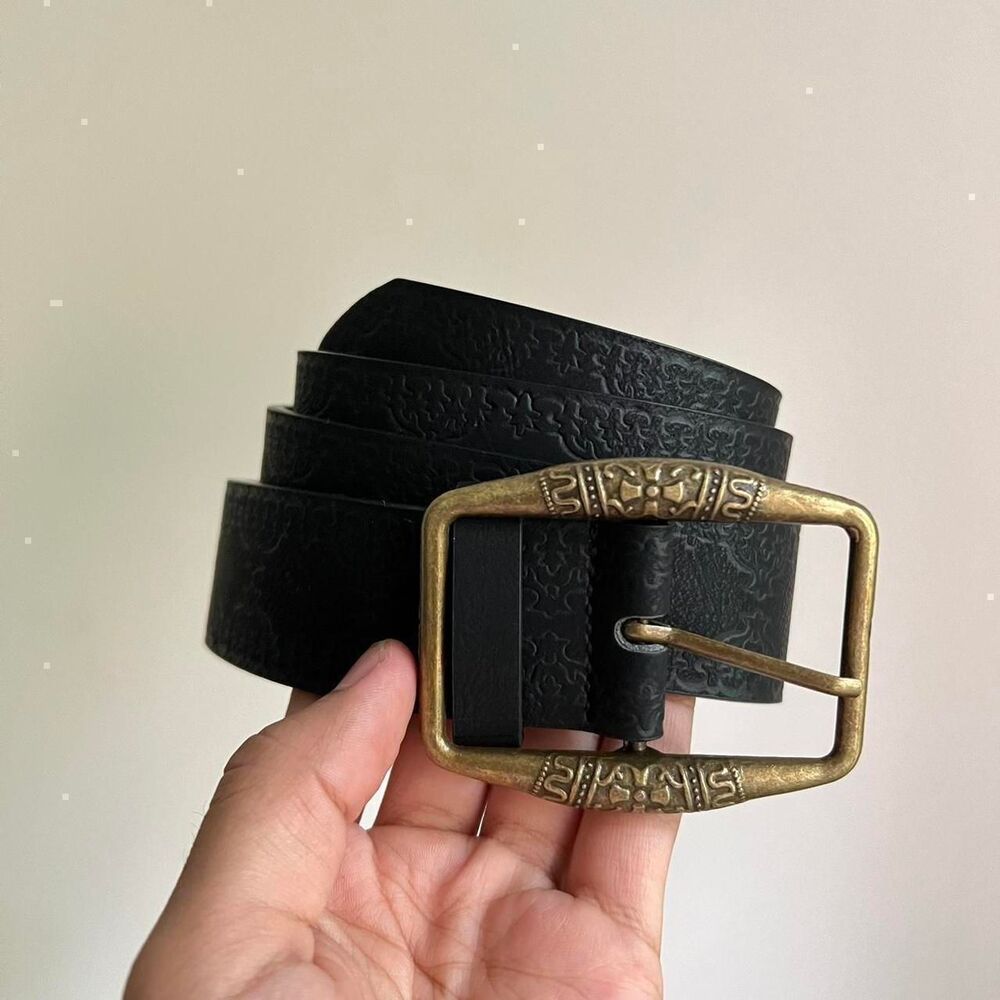 y2k black american western floral rustic boho belt